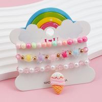 Princess Cute Pastoral Ice Cream Animal Heart Shape Arylic Plastic Beaded Acrylic Girl's Bracelets sku image 2