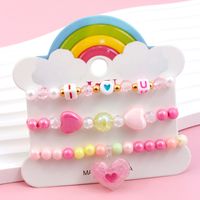 Princess Cute Pastoral Ice Cream Animal Heart Shape Arylic Plastic Beaded Acrylic Girl's Bracelets main image 2