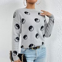 Women's Sweater Long Sleeve Sweaters & Cardigans Jacquard Casual Geometric sku image 6