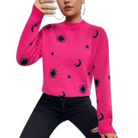 Women's Sweater Long Sleeve Sweaters & Cardigans Jacquard Casual Geometric main image 2