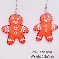 Wholesale Jewelry Cute Christmas Tree Gingerbread Arylic Drop Earrings sku image 1