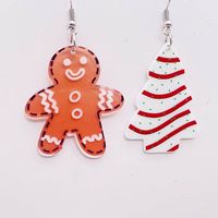 Wholesale Jewelry Cute Christmas Tree Gingerbread Arylic Drop Earrings main image 1