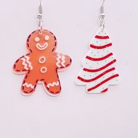 Wholesale Jewelry Cute Christmas Tree Gingerbread Arylic Drop Earrings main image 2