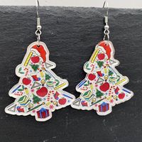 Wholesale Jewelry Cute Christmas Tree Doll Snowman Arylic Drop Earrings main image 1