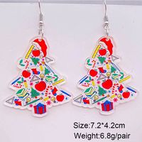 Wholesale Jewelry Cute Christmas Tree Doll Snowman Arylic Drop Earrings main image 5