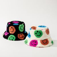 Women's Simple Style Smiley Face Printing Flat Eaves Bucket Hat main image 5