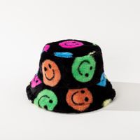 Women's Simple Style Smiley Face Printing Flat Eaves Bucket Hat sku image 1