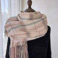 Women's Vintage Style Plaid Imitation Cashmere Scarf sku image 4