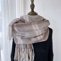 Women's Vintage Style Plaid Imitation Cashmere Scarf sku image 2