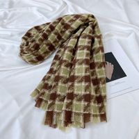 Femmes Style Vintage Plaid Imitation Cachemire Foulard main image 5