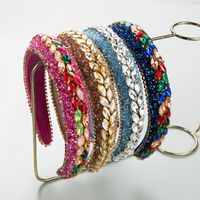 Elegant Solid Color Cloth Inlay Rhinestones Hair Band main image 1