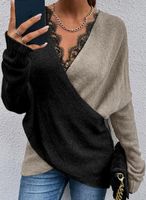 Women's Knitwear Long Sleeve Sweaters & Cardigans Vacation Color Block sku image 6