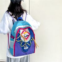 Color Block Casual Holiday School Women's Backpack sku image 1