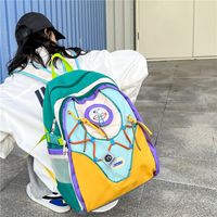 Color Block Casual Holiday School Women's Backpack sku image 2