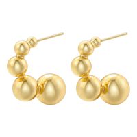 1 Pair Casual Vintage Style Simple Style C Shape Heart Shape Twist Plating Copper 18k Gold Plated Ear Studs main image 3