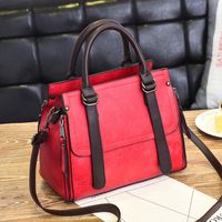 Women's Medium All Seasons Pu Leather Solid Color Classic Style Square Zipper Handbag sku image 1