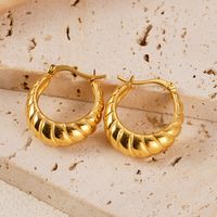 1 Pair Vacation Simple Style Twist Plating 304 Stainless Steel 14K Gold Plated Ear Studs main image 5