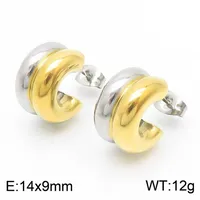 1 Paire Style Moderne Style Simple Couleur Unie Placage Acier Inoxydable Plaqué Or 18K Des Boucles D'Oreilles sku image 52