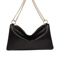 Women's Small All Seasons Satin Solid Color Classic Style Square Zipper Shoulder Bag sku image 1