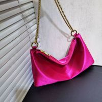 Women's Small All Seasons Satin Solid Color Classic Style Square Zipper Shoulder Bag sku image 3