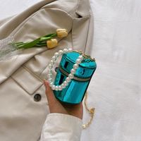 Frau Mini Alle Jahreszeiten Pu-leder Einfarbig Vintage-stil Zylindrisch Reißverschluss Handtasche sku image 5