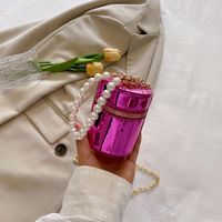 Women's Mini All Seasons Pu Leather Solid Color Vintage Style Cylindrical Zipper Handbag sku image 4