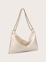 Women's Small All Seasons Satin Solid Color Classic Style Square Zipper Shoulder Bag sku image 2