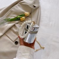 Frau Mini Alle Jahreszeiten Pu-leder Einfarbig Vintage-stil Zylindrisch Reißverschluss Handtasche sku image 6