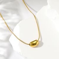 Simple Style Solid Color Stainless Steel Plating 18k Gold Plated Necklace sku image 1