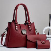 Women's Large All Seasons Pu Leather Solid Color Classic Style Square Zipper Buckle Handbag sku image 5