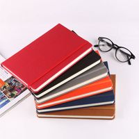 1 Piece Solid Color Learning Imitation Leather Wood-free Paper Business Notebook main image 5