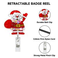 Christmas Acrylic Quicksand Snowman Christmas Tree Socks Elk Bell Telescopic Clip Rotating Can Buckle Certificate main image 5