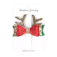 Cartoon Style Santa Claus Antlers Pu Leather Sequins Hair Clip main image 3