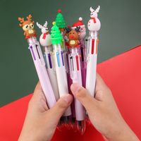 1 Piece Christmas Tree Santa Claus Learning Christmas Plastic Silica Gel Cute Ballpoint Pen main image 1