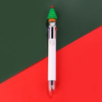1 Piece Christmas Tree Santa Claus Learning Christmas Plastic Silica Gel Cute Ballpoint Pen sku image 1