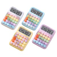 1 Piece Solid Color Learning  Abs+lcd Preppy Style Calculator main image 2