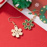 1 Pair Elegant Christmas House Christmas Tree Santa Claus Enamel Plating Alloy Ferroalloy Glass 14k Gold Plated Drop Earrings main image 2