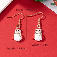 1 Pair Elegant Christmas House Christmas Tree Santa Claus Enamel Plating Alloy Ferroalloy Glass 14k Gold Plated Drop Earrings main image 8