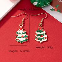 1 Pair Elegant Christmas House Christmas Tree Santa Claus Enamel Plating Alloy Ferroalloy Glass 14k Gold Plated Drop Earrings main image 9