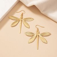 2 Pieces Glam Dragonfly Plating Ferroalloy 14k Gold Plated Drop Earrings main image 3