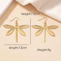 2 Pieces Glam Dragonfly Plating Ferroalloy 14k Gold Plated Drop Earrings main image 2