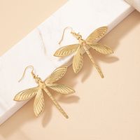 2 Pieces Glam Dragonfly Plating Ferroalloy 14k Gold Plated Drop Earrings main image 5
