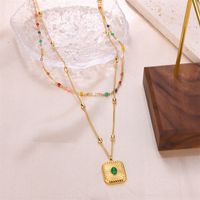 Simple Style Square Stainless Steel Plating 18k Gold Plated Layered Necklaces main image 3