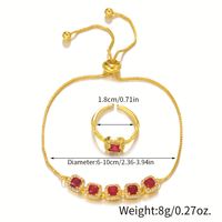 Simple Style Round Copper Plating Inlay Zircon 18k Gold Plated Rings Bracelets sku image 5