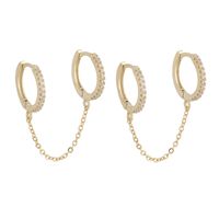 1 Pair Casual Vintage Style Solid Color Plating Inlay Copper Zircon Gold Plated Hoop Earrings main image 3