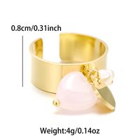 Sweet Artistic Round Stainless Steel Plating Inlay Freshwater Pearl 18k Gold Plated Open Rings sku image 3