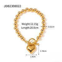 Einfacher Stil Klassischer Stil Herzform Rostfreier Stahl Überzug 18 Karat Vergoldet Armbänder Halskette sku image 1