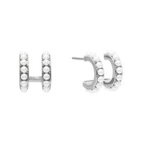 1 Pair Simple Style C Shape Plating Inlay Copper Pearl Gold Plated Ear Studs sku image 6