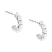 1 Pair Simple Style C Shape Plating Inlay Copper Pearl Gold Plated Ear Studs sku image 2