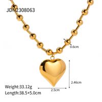 Einfacher Stil Klassischer Stil Herzform Rostfreier Stahl Überzug 18 Karat Vergoldet Armbänder Halskette sku image 2
